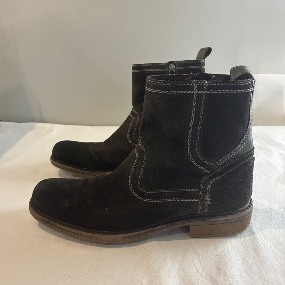 ROAN Crestone II Boots Mens 9 Brown Leather Suede Side Zip Contrast Stitch